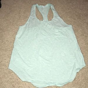 Light teal racer back pocket tank top
